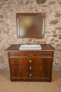 Meuble Vasque Louis-Philippe en Noyer & Miroir LED Assorti