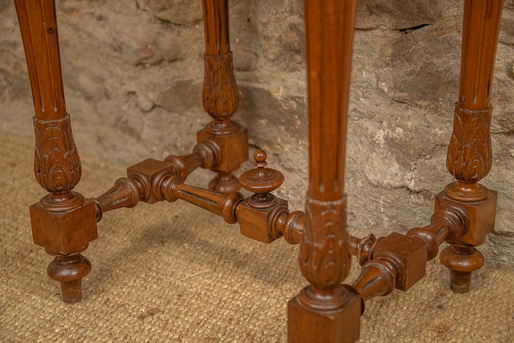 Meuble vasque - lave main ancien en bois et marbre