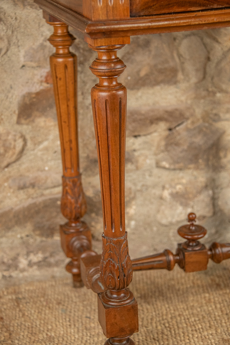 Meuble vasque - lave main ancien en bois et marbre