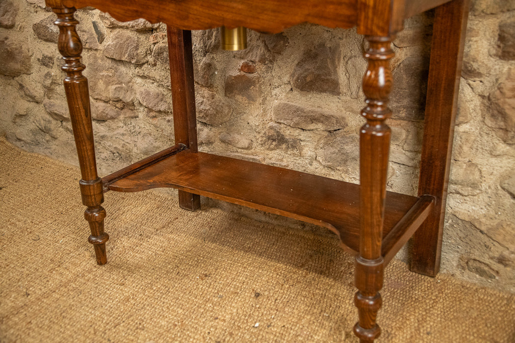 Meuble vasque marbre et bois d'époque Louis-Philippe avec miroir