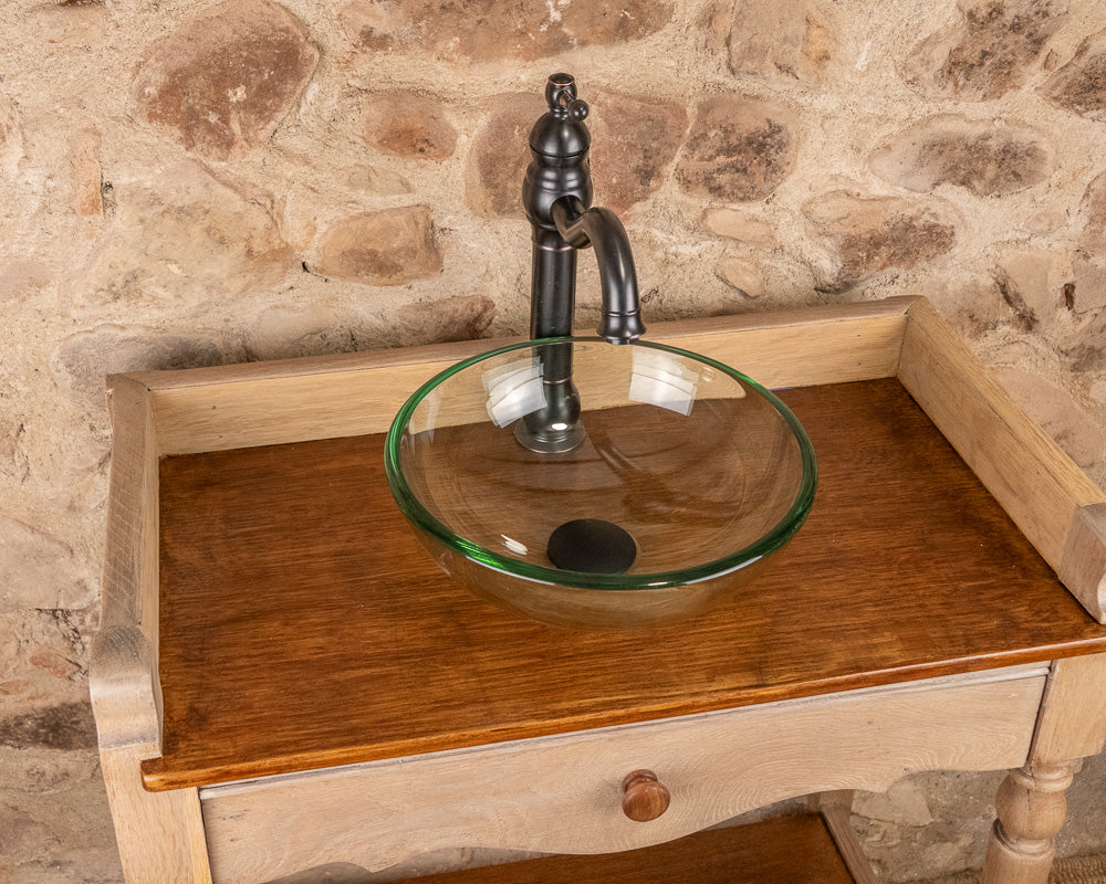 Meuble vasque en bois massif de style Louis-Philippe