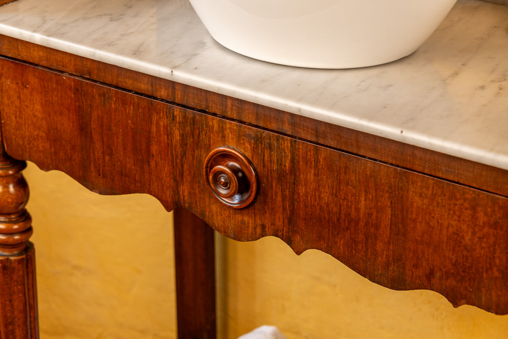 Meuble vasque marbre et bois d'époque Louis-Philippe
