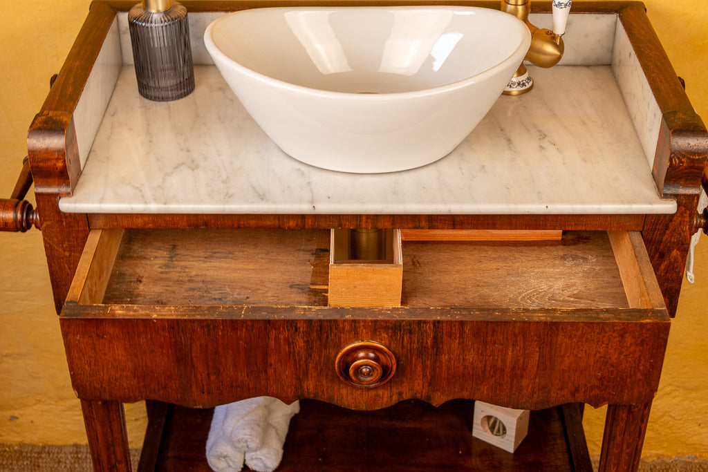 Meuble vasque marbre et bois d'époque Louis-Philippe