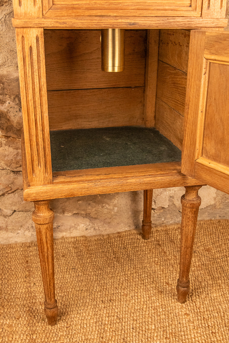 Meuble vasque ancien en bois et marbre